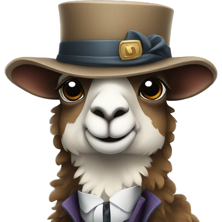 A llama dressed as sherlock Holmes emoji