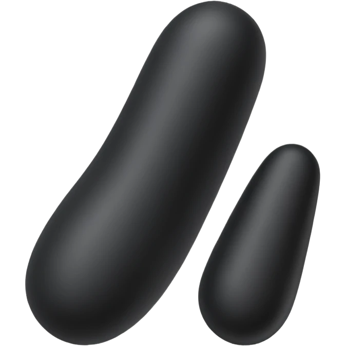 minimal flat emoji of a black silicone dildo, smooth matte texture, soft rounded shape, elegant and discreet, clean vector icon, no background, high-quality emoji