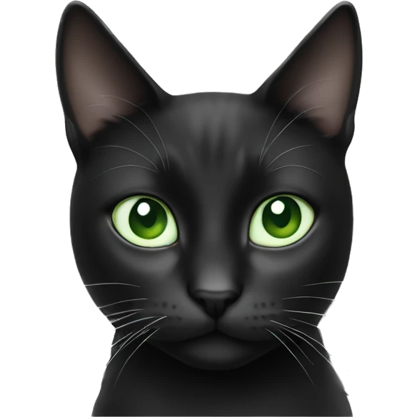 Black and white cat light green eyes  emoji