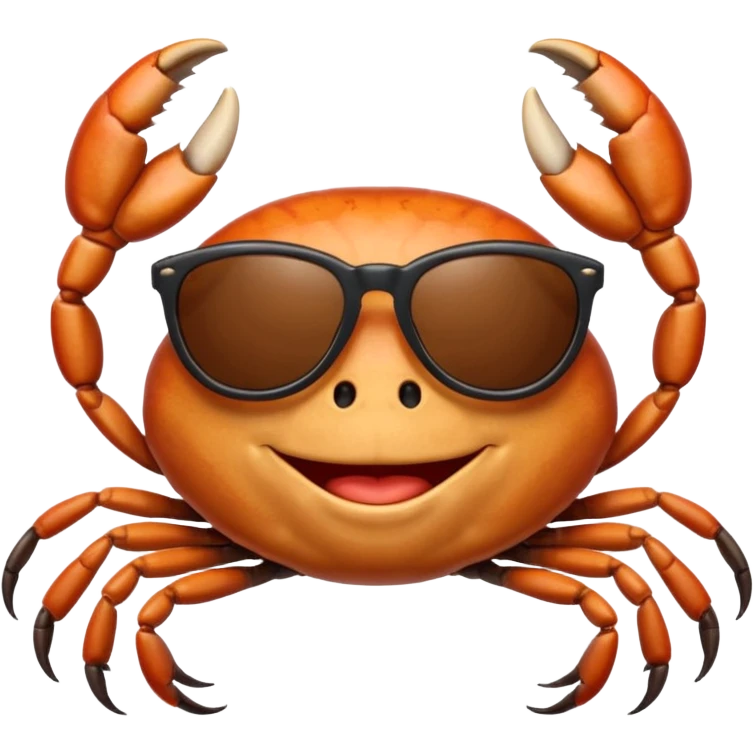Alaska crab are moving wearing a sunglass and say hi emoji