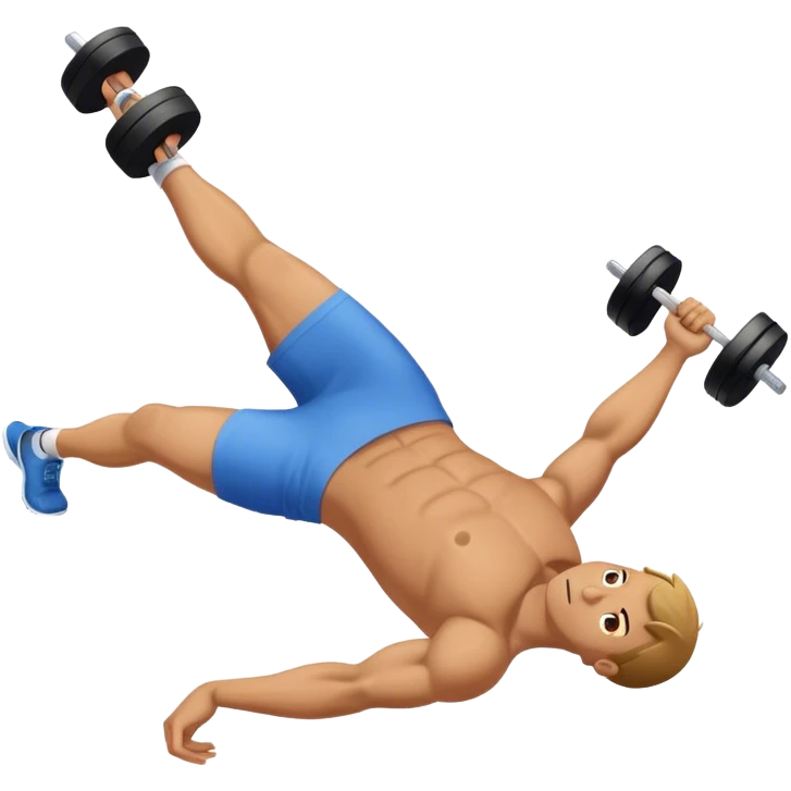 man lying-down-on-back weighted glute-bridges emoji