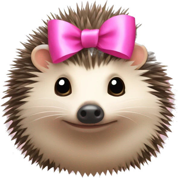 hedgehog with a pink bow emoji