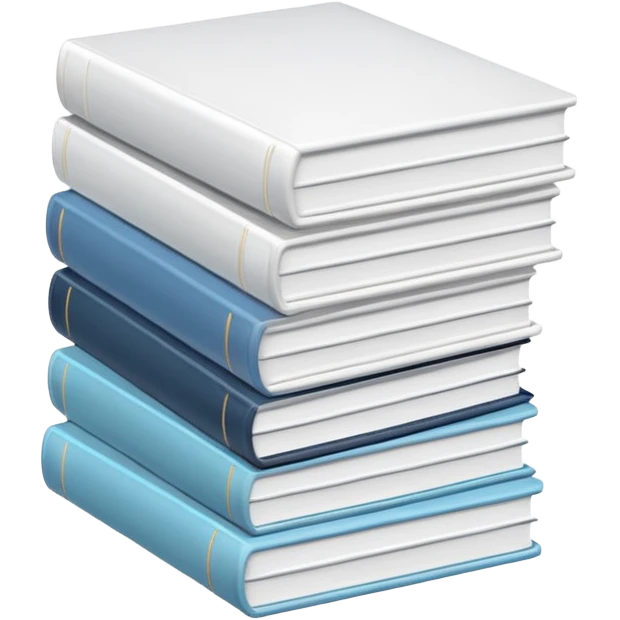 stack of white emoji-like booksbooks emoji