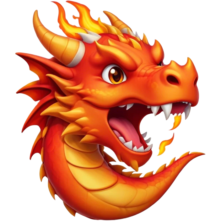 Cinematic Cute Yawning Fierce Fire Dragon Portrait Emoji, Head tilted slightly with a dramatic, wide-open yawn, revealing a fearsome yet endearing scaled visage bathed in searing reds and oranges, with gentle flames licking around its open mouth; rendered with realistic detail and flickering natural light, high shine, relaxed yet fierce, styled with a dash of smoldering charm, soft glowing outline, capturing the essence of a sleepy but spirited inferno ready to unleash a tender blaze of warmth! emoji