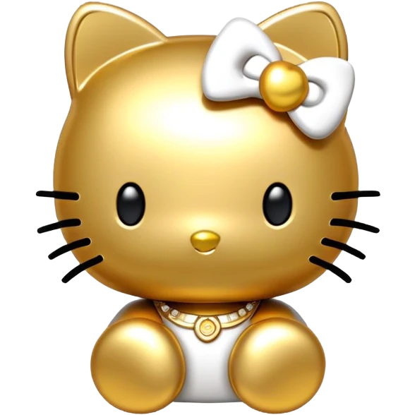 Gold hello kitty emoji