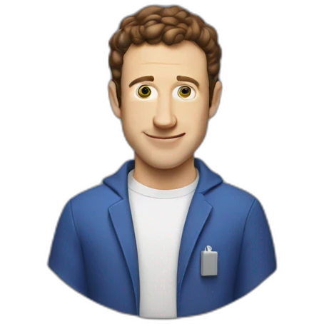Mark Zuckerber in costums make a traction emoji