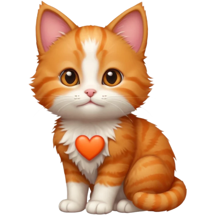 ginger kitten with a heart loves you emoji