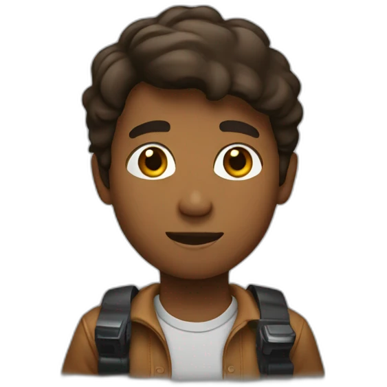 brown boy with a camera emoji