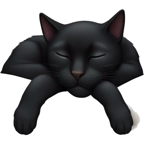 a black cat sleeping emoji