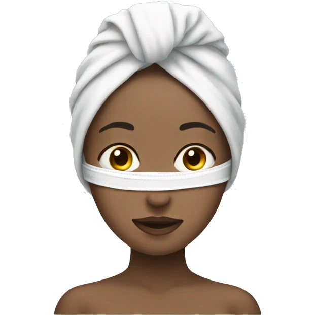 girl with towel on her head and a face mask emoji