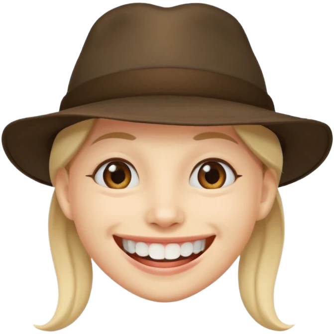 Şapkalı dişlek gülüş  emoji