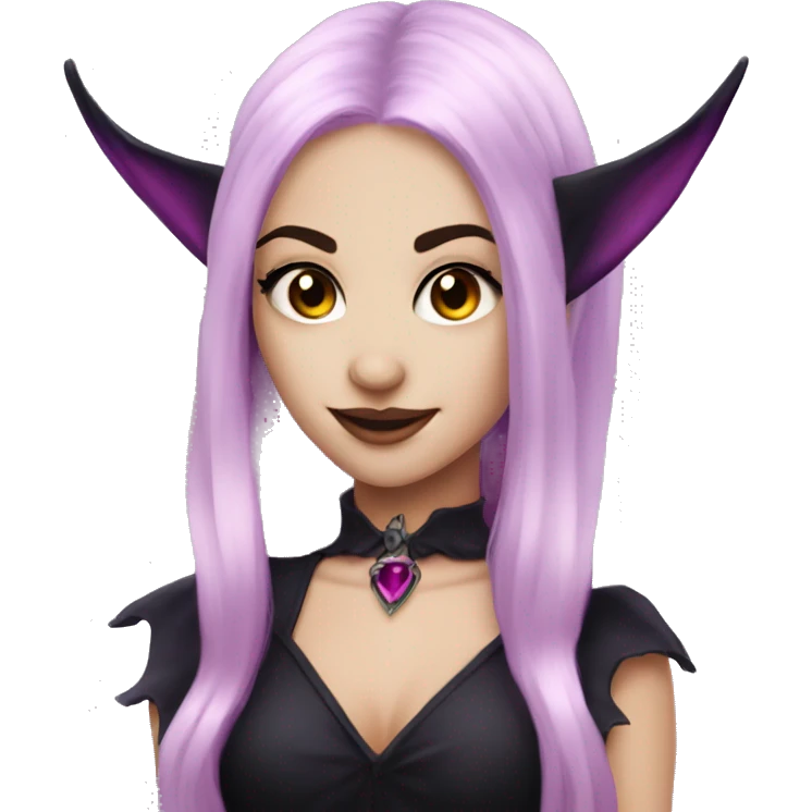 vampire witch elf with purple and black hair friends girl friends with pink fairy vampire emoji