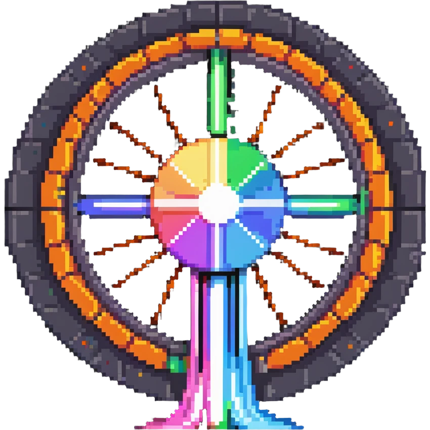 sci-fi teleportation portal with colorful energy beams emoji