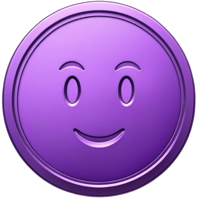 A purple coin emoji