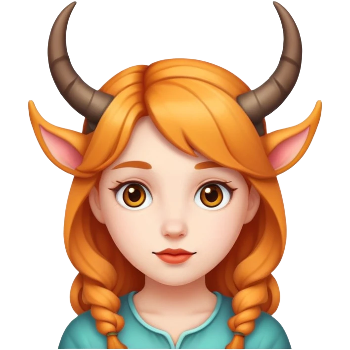 girl with cute horns emoji