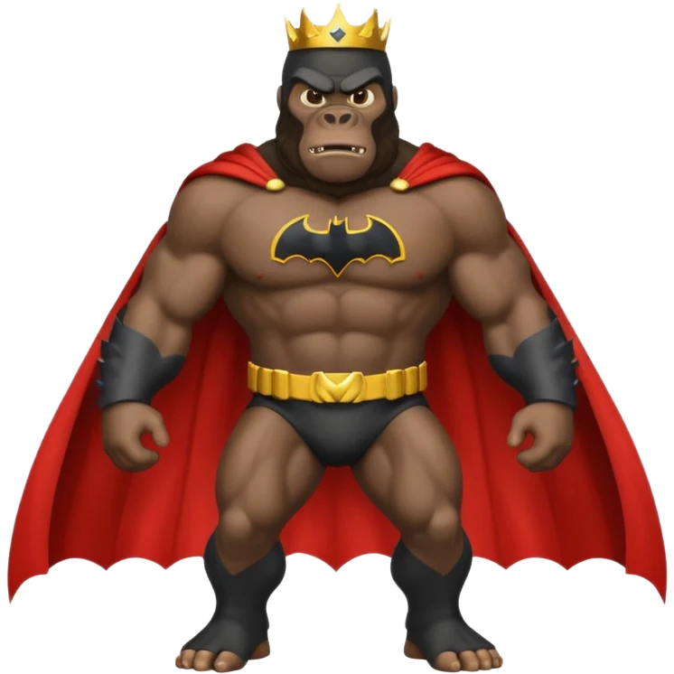 king kong with a batman uniform and cape emoji