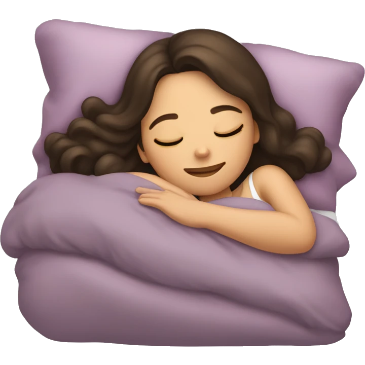 Brunette girl sleeping emoji