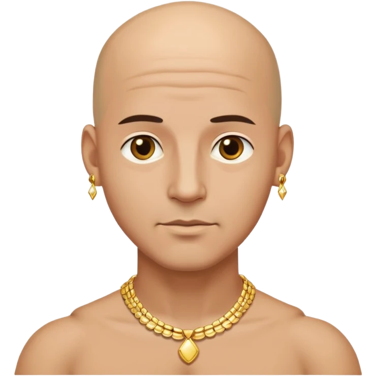 bald man with jewelry portrait emoji