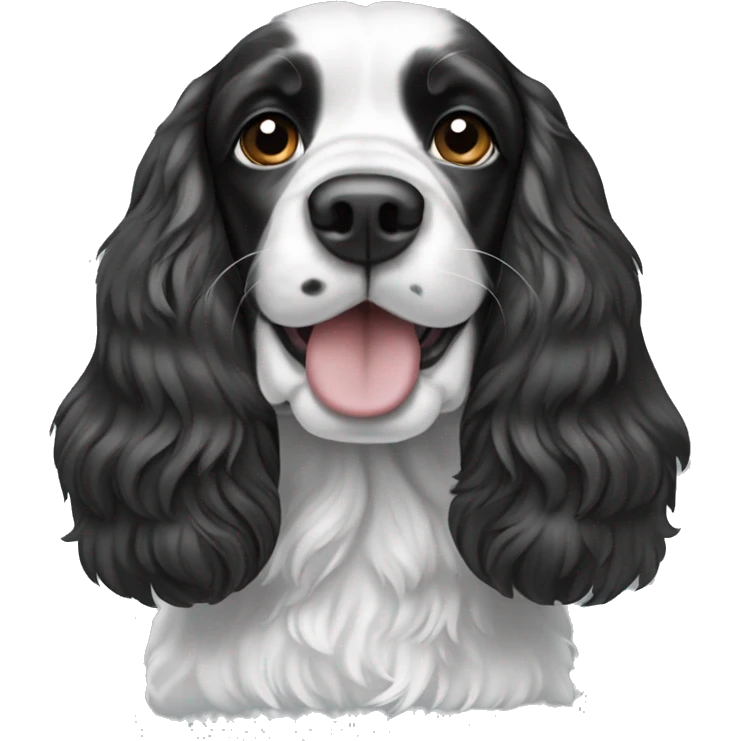 black and white cocker spaniel emoji