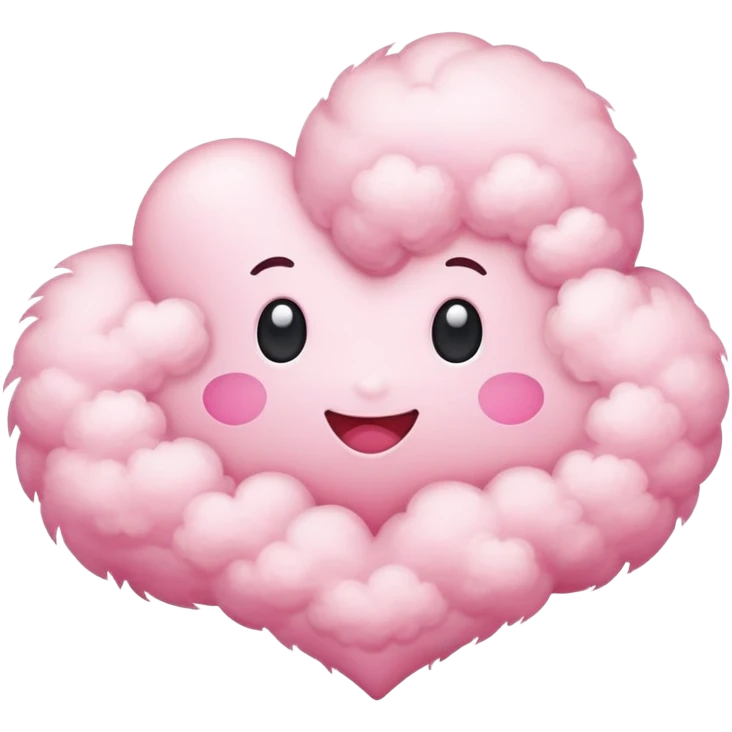 pink cloud with hearts emoji