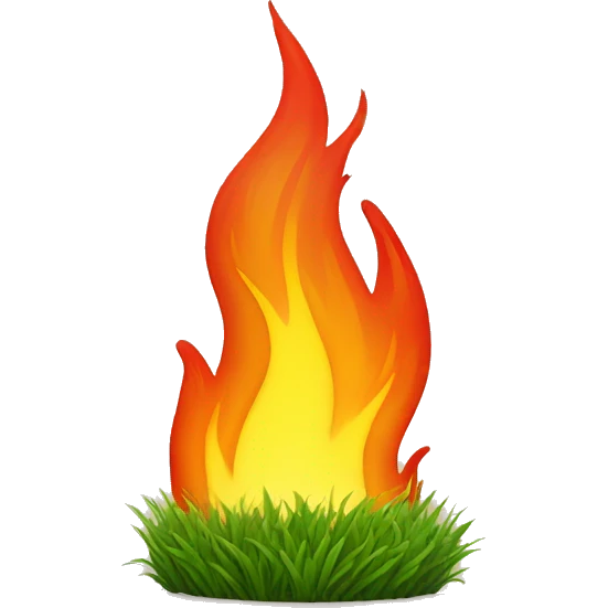 grass on fire emoji