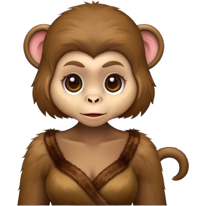monkey wearing makeup and a dress emoji