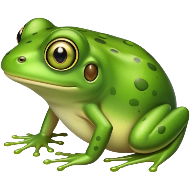 cute green frog with big eyes emoji