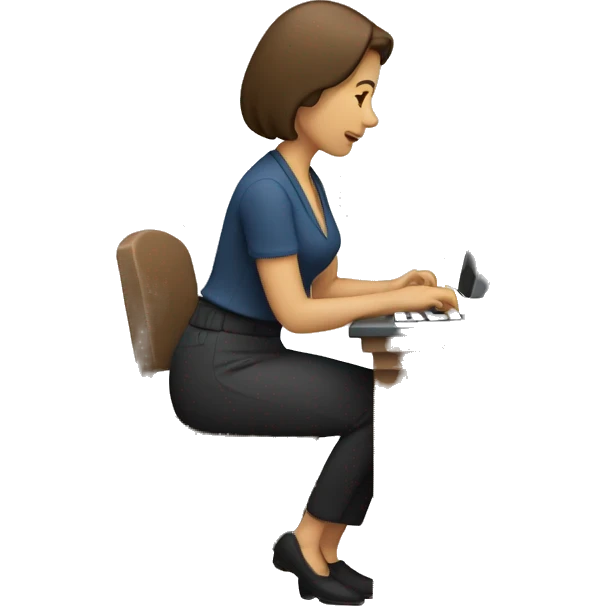 Mujer escribiendo en computadora emoji
