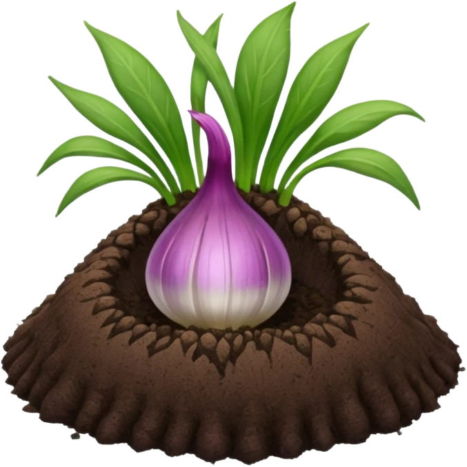 a shallot growing in peat moss emoji