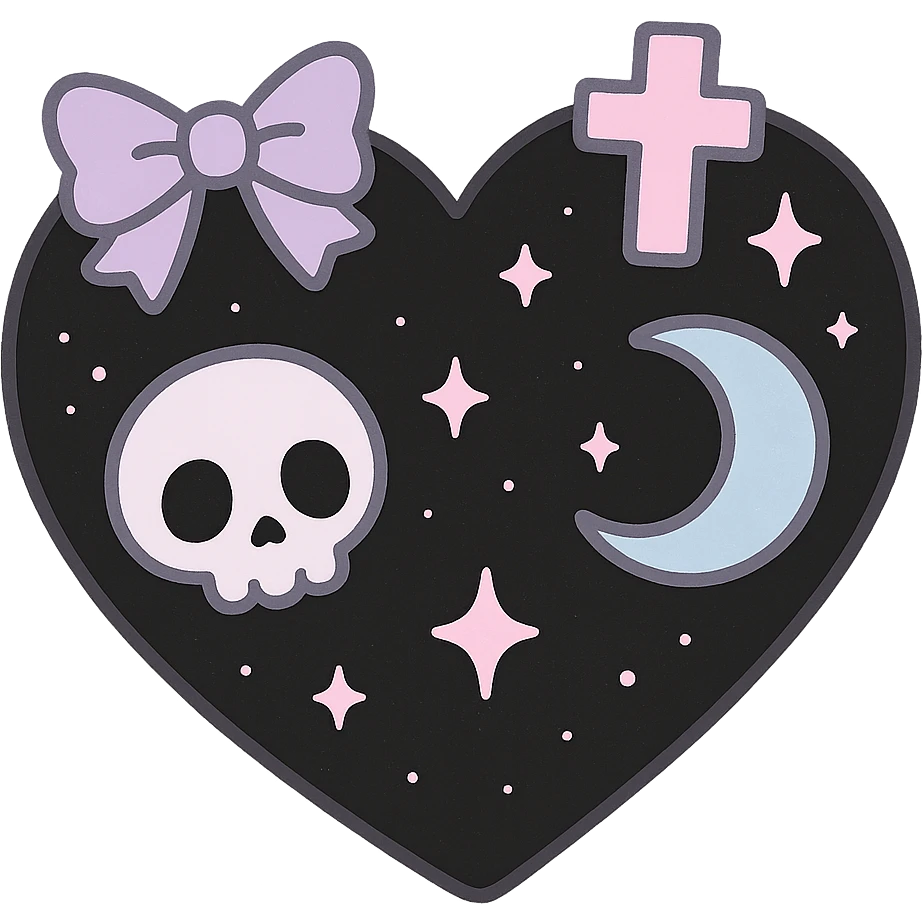 pastel goth black object remove background emoji