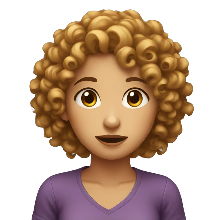 curly haired girl shrugging emoji