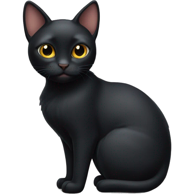 black cat with big ears emoji