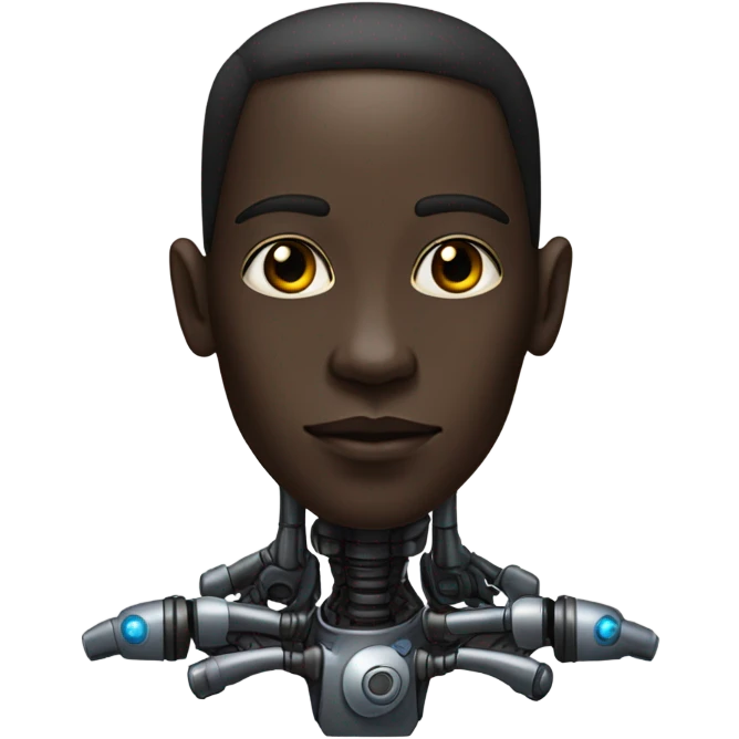 Person who is half droid half human with dark skin and a big nose emoji