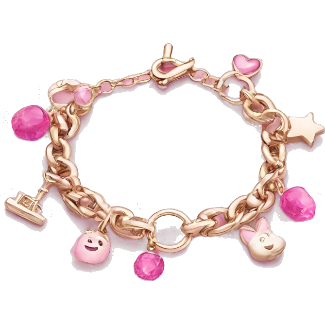 Bracelet with pink charms emoji
