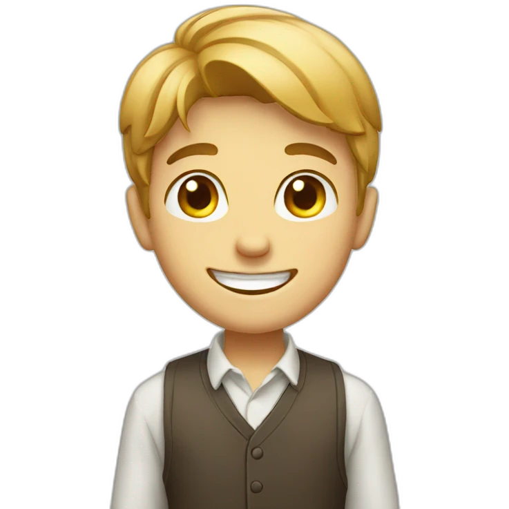 smart boy with smile emoji