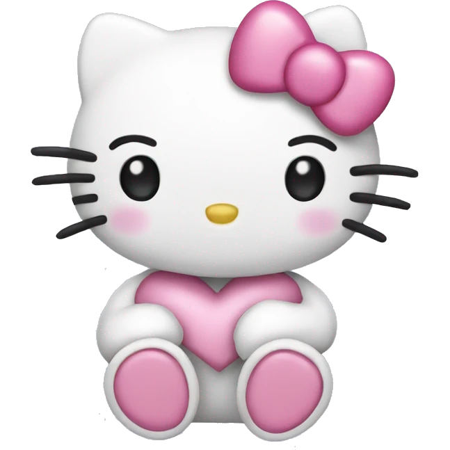 hello kitty with pink heart  emoji