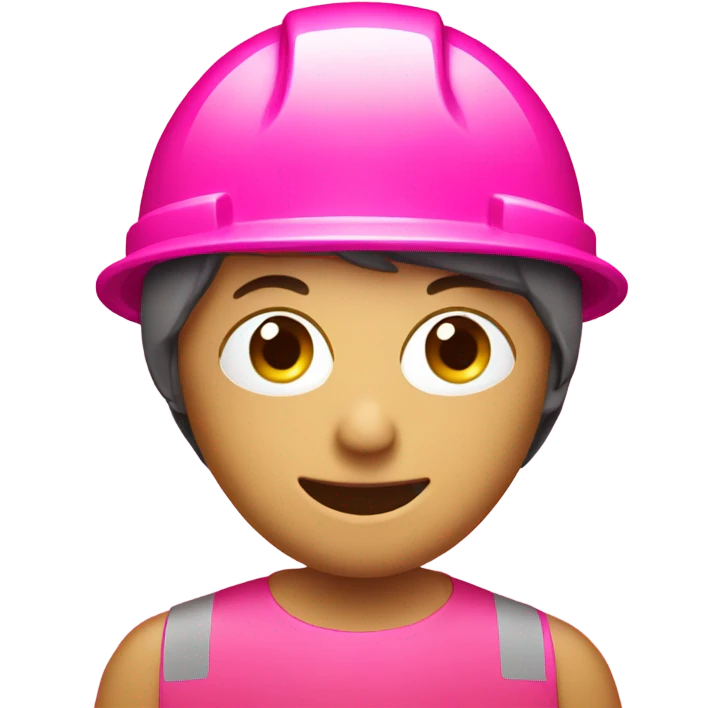 pink worker helmet emoji