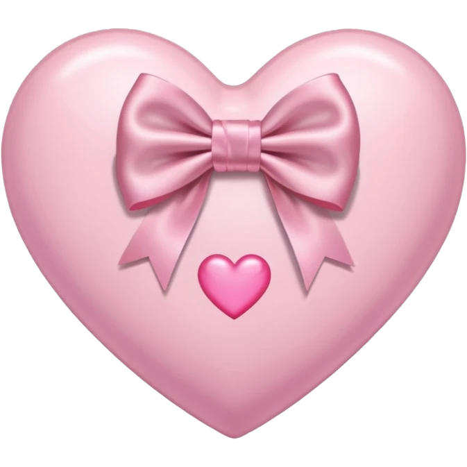 light pink heart with pink bow emoji