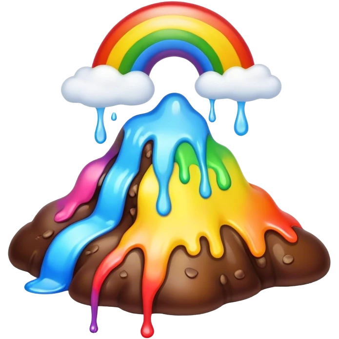 melted rainbow poop landscape  emoji