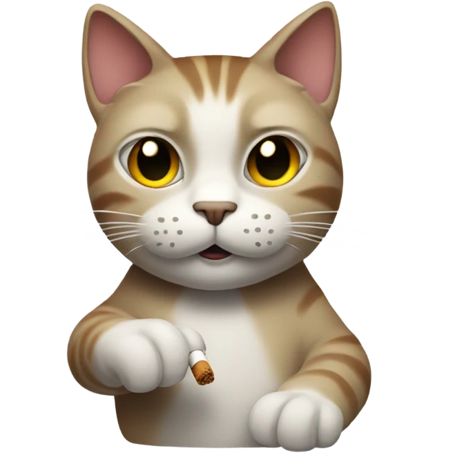 cat smoking a joint emoji