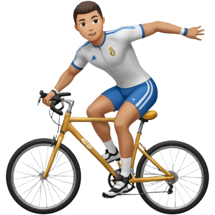 Bisikletle ön kaldırıp gezen ronaldo emoji