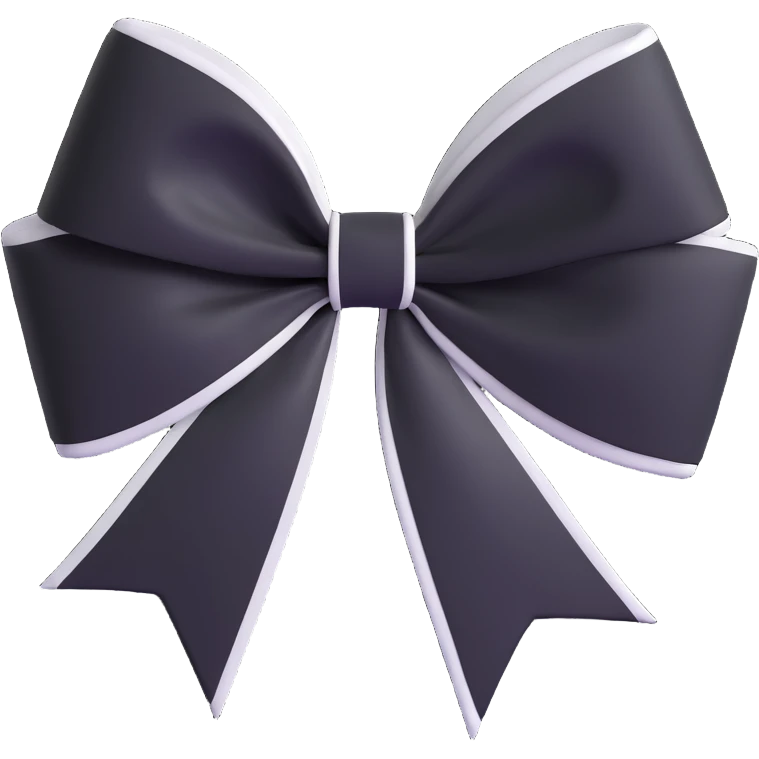 Black white gothic bow effect emoji