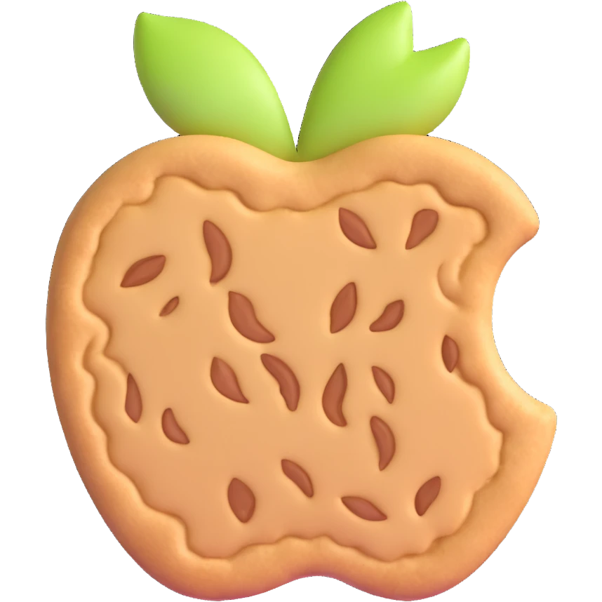 apple cookie with cinnamon emoji