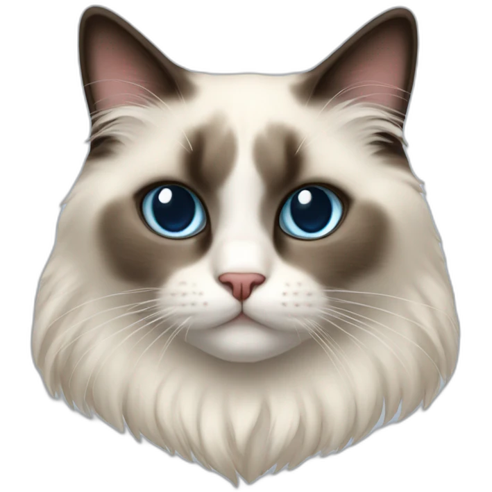 Ragdoll cat with hearth emoji