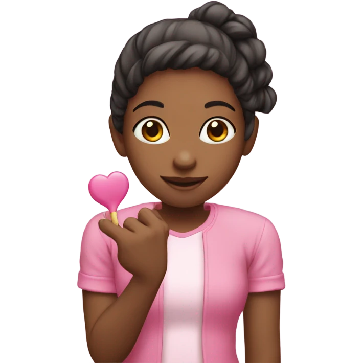 Girl holding pinky emoji