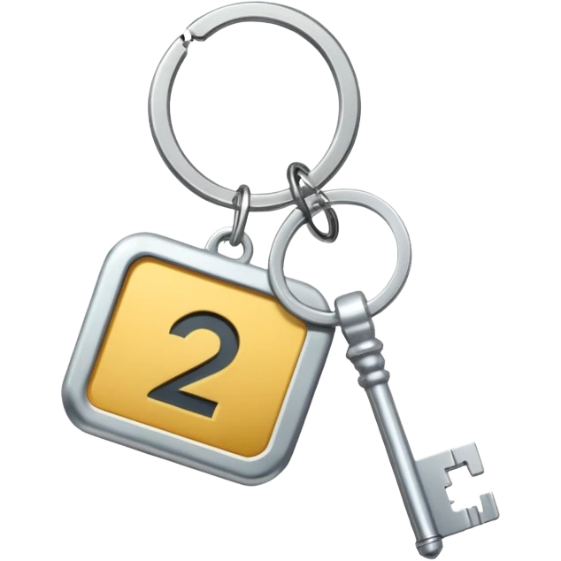 una llave con un llavero que diga C21 emoji