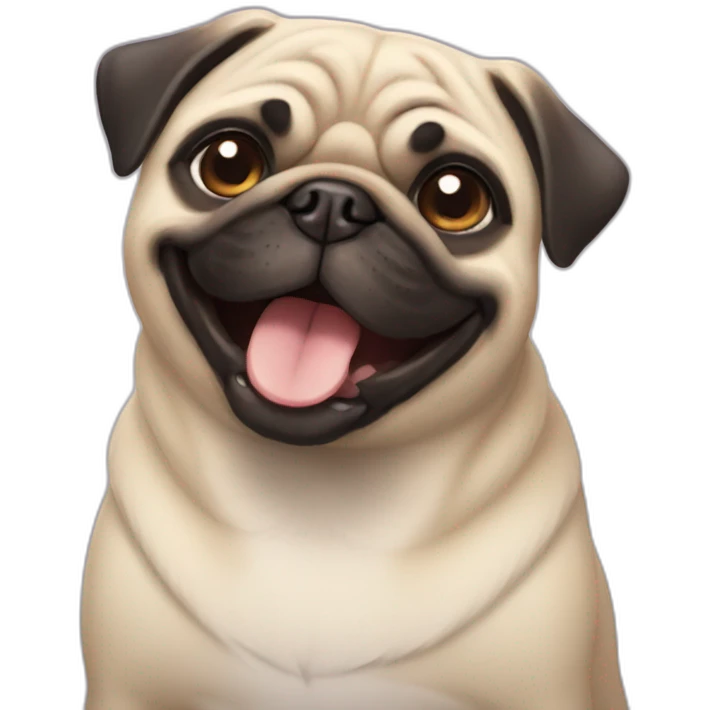 Happy pug emoji