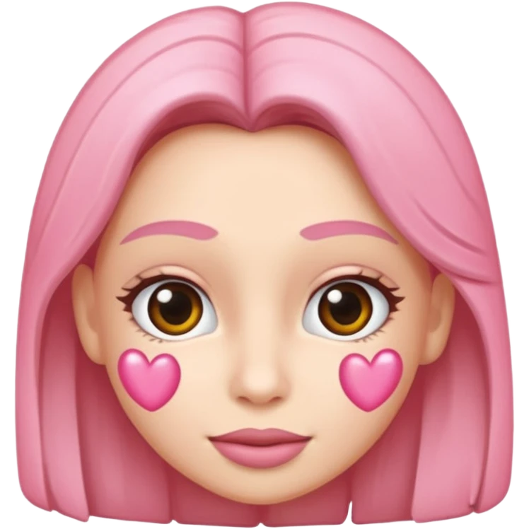 Um coração cor de rosa claro enormee,sem cara e atenção com vários acessórios super fofoss emoji