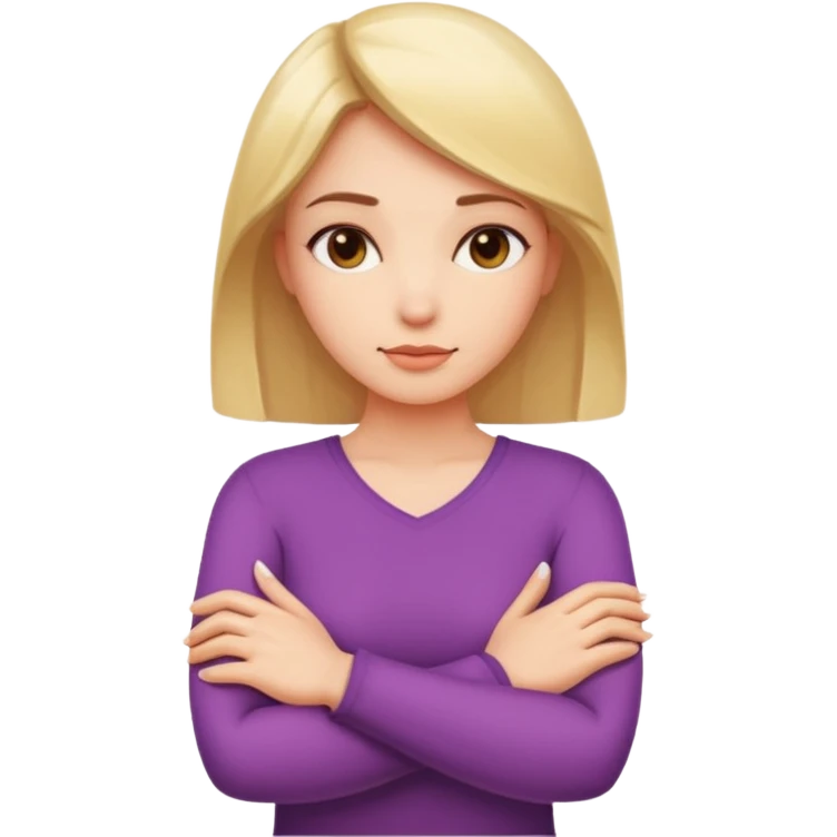 Woman Gesturing No, A woman with arms crossed forming an 'X' emoji