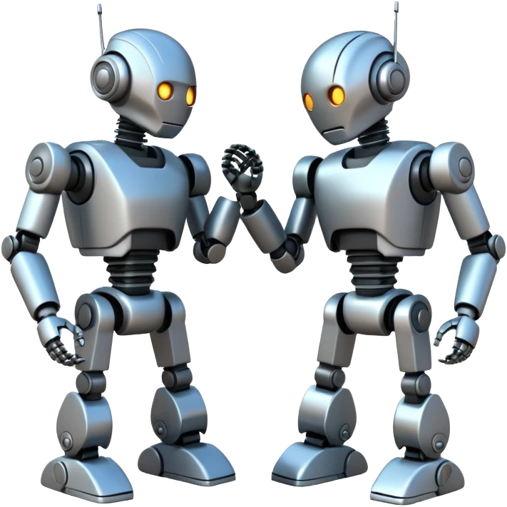 robotic fight between two robots  emoji